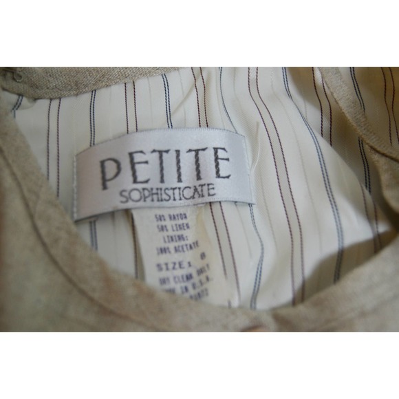 NWT vintage Petite sophisticate tan dress and blazer size 8 - Picture 7 of 12